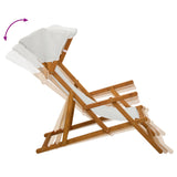 Deck Chair 4 pcs 3 Position Solid Eucalyptus Wood Cream
