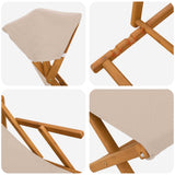Deck Chair 4 pcs 3 Position Solid Eucalyptus Wood Beige