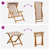Deck Chair 4 pcs 3 Position Solid Eucalyptus Wood Beige