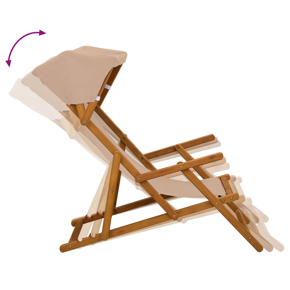 Deck Chair 4 pcs 3 Position Solid Eucalyptus Wood Taupe