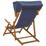 Deck Chair 2 pcs 3 Position Solid Eucalyptus Wood Blue - 45-Degree Angle