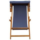 Deck Chair 2 pcs 3 Position Solid Eucalyptus Wood Blue - Top-Down View