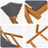 Deck Chair 2 pcs 3 Position Solid Eucalyptus Wood Grey