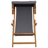 Deck Chair 2 pcs 3 Position Solid Eucalyptus Wood Grey
