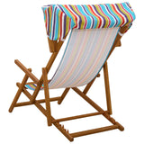 Deck Chair 2 pcs 3 Position Solid Eucalyptus Wood Multicolour - 45-Degree Angle