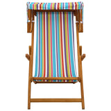 Deck Chair 2 pcs 3 Position Solid Eucalyptus Wood Multicolour