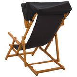 Deck Chair 2 pcs 3 Position Solid Eucalyptus Wood Black - 45-Degree Angle