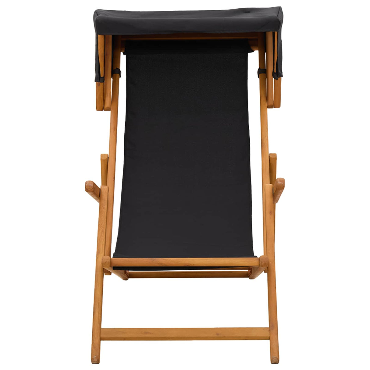 Deck Chair 2 pcs 3 Position Solid Eucalyptus Wood Black