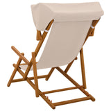 Deck Chair 2 pcs 3 Position Solid Eucalyptus Wood Beige - 45-Degree Angle