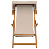 Deck Chair 2 pcs 3 Position Solid Eucalyptus Wood Beige