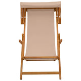 Deck Chair 2 pcs 3 Position Solid Eucalyptus Wood Taupe - Top-Down View