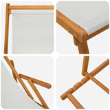Folding Sun Lounger 2 pcs 3 Position Solid Eucalyptus Wood - Rear View