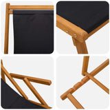 Folding Sun Lounger 2 pcs 3 Position Solid Eucalyptus Wood - Rear View