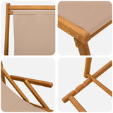 Folding Sun Lounger 2 pcs 3 Position Solid Eucalyptus Wood - Rear View