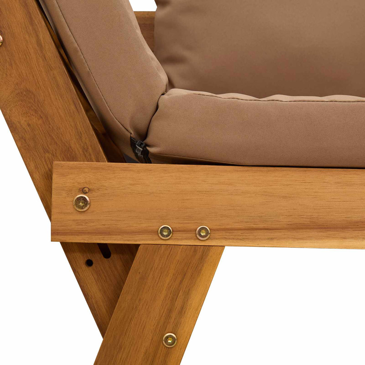 3-in-1 garden bench with cushions Solid Acacia Wood Natural