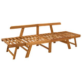 3-in-1 garden bench with cushions Solid Acacia Wood Natural - Top-Down View