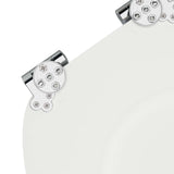 Soft-Close Toilet Seat White 44 x 38 cm MDF board - Rear View