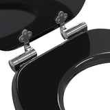 Soft-Close Toilet Seat Black 44 x 38 cm MDF board - 45-Degree Angle
