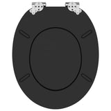 Soft-Close Toilet Seat Black 44 x 38 cm MDF board - Low Angle