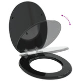 Soft-Close Toilet Seat Black 44 x 38 cm MDF board - Extra Image