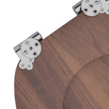 Soft-Close Toilet Seat Brown 44 x 38 cm MDF board - Rear View
