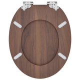 Soft-Close Toilet Seat Brown 44 x 38 cm MDF board - Low Angle