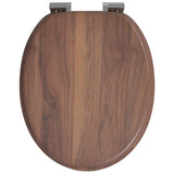 Soft-Close Toilet Seat Brown 44 x 38 cm MDF board - Top-Down View