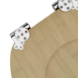 Soft-Close Toilet Seat Light Bamboo Color 44 x 38 cm MDF board - Rear View