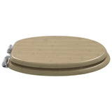 Soft-Close Toilet Seat Light Bamboo Color 44 x 38 cm MDF board - Side View