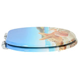 Soft-Close Toilet Seat Sea Muschel 44 x 38 cm MDF board - Side View