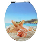 Soft-Close Toilet Seat Sea Muschel 44 x 38 cm MDF board - Top-Down View