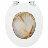 Soft-Close Toilet Seat Yellow and White 44 x 38 cm MDF board - Low Angle