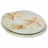 Soft-Close Toilet Seat Yellow and White 44 x 38 cm MDF board - Front View