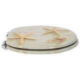 Soft-Close Toilet Seat Yellow and White 44 x 38 cm MDF board - Side View