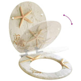 Soft-Close Toilet Seat Yellow and White 44 x 38 cm MDF board