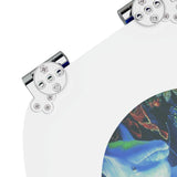 Soft-Close Toilet Seat Blue 44 x 38 cm MDF board - Rear View
