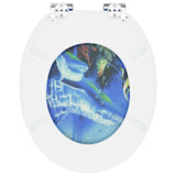 Soft-Close Toilet Seat Blue 44 x 38 cm MDF board