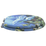 Soft-Close Toilet Seat Blue 44 x 38 cm MDF board - Side View