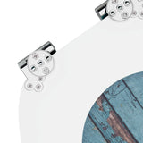 Soft-Close Toilet Seat Blue 44 x 38 cm MDF board - Rear View
