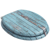 Soft-Close Toilet Seat Blue 44 x 38 cm MDF board - Front View