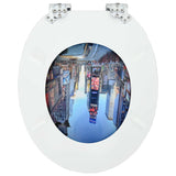 Soft-Close Toilet Seat Multicolour 44 x 38 cm MDF board - Low Angle