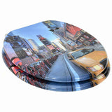 Soft-Close Toilet Seat Multicolour 44 x 38 cm MDF board - Front View