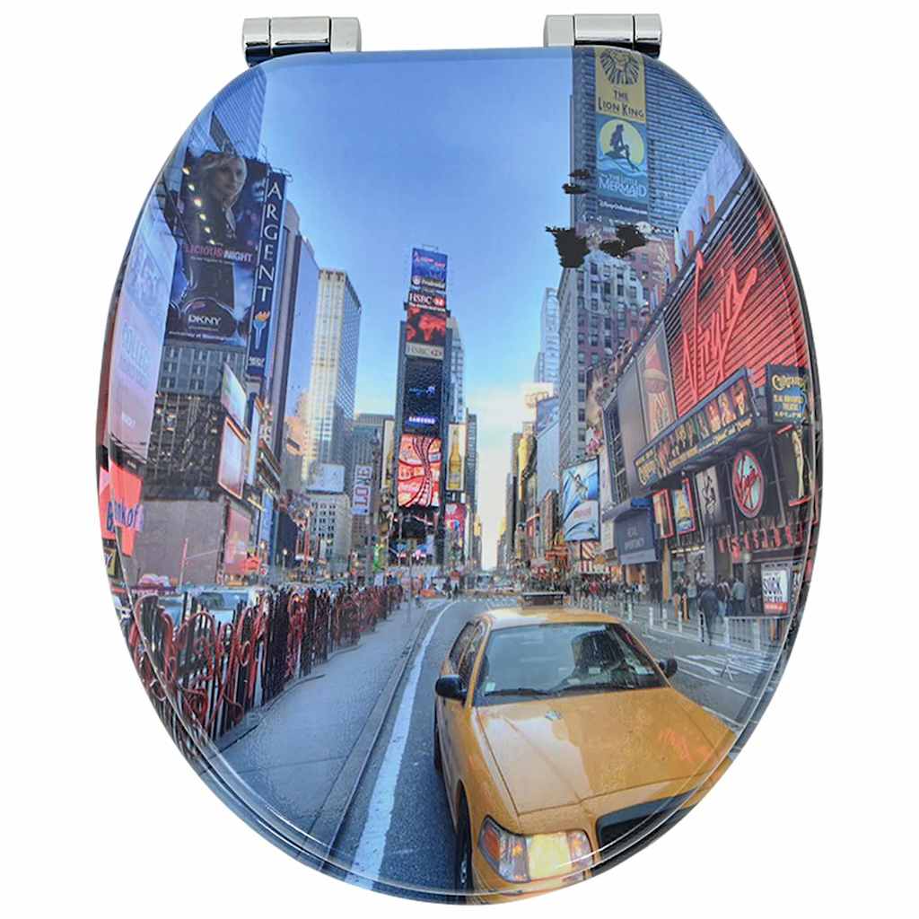 Soft-Close Toilet Seat Multicolour 44 x 38 cm MDF board