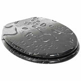 Soft-Close Toilet Seat Grey 44 x 38 cm MDF board - Front View