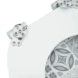 Soft-Close Toilet Seat Blue and White Porcelain 44 x 38 cm - Rear View