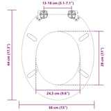 Soft-Close Toilet Seat Blue and White Porcelain 44 x 38 cm