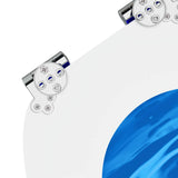 Soft-Close Toilet Seat Blue Drop 44 x 38 cm MDF board - Rear View