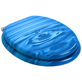 Soft-Close Toilet Seat Blue Drop 44 x 38 cm MDF board - Front View