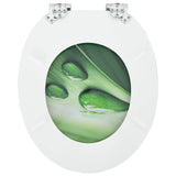 Soft-Close Toilet Seat Green Drop 44 x 38 cm MDF board - Low Angle
