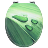 Soft-Close Toilet Seat Green Drop 44 x 38 cm MDF board - Top-Down View
